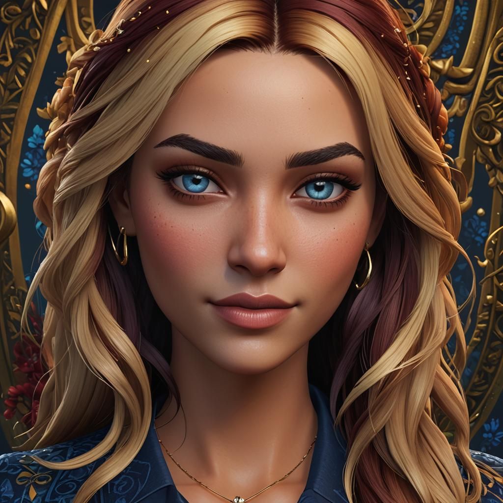 The Sims 4 Portrait: Detailed Digital Matte Painting