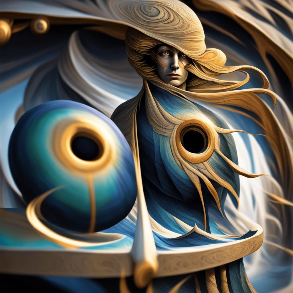 Wind-Sculpted Sand Patterns in Dark Fantasy Style