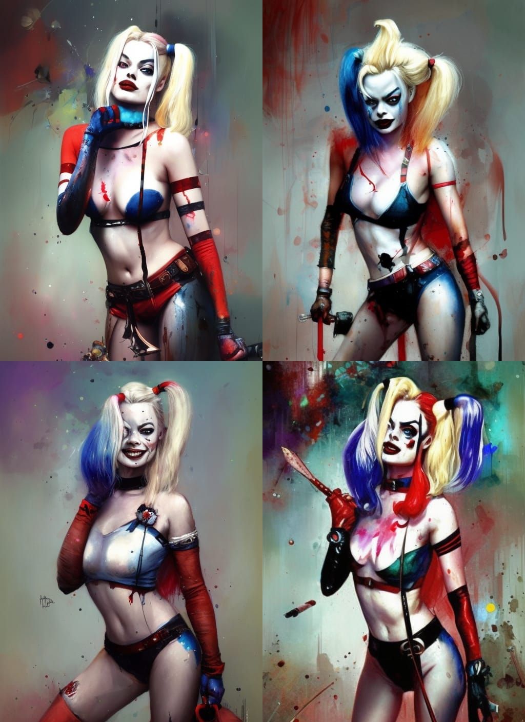 Harley Quinn Crayon Caricature: Hyperrealistic Album Art