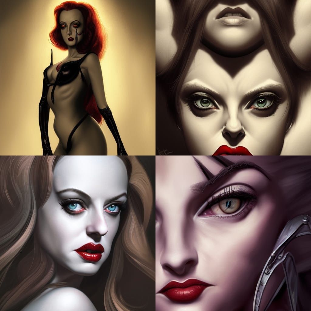 Cat-Human Death Metal Goddess in Dark Fantasy Style