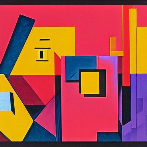 Abstract Cubism in Cyberpunk 2099 Style
