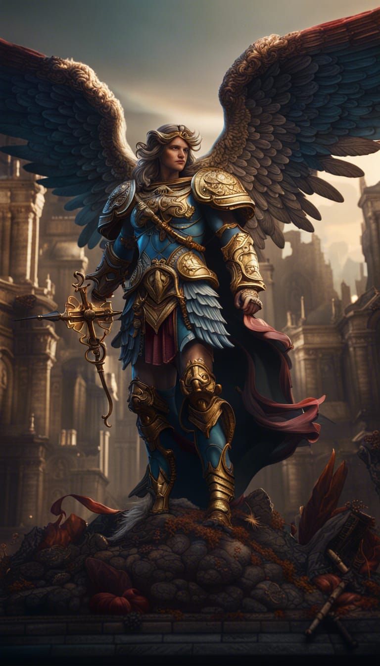 Saint Michael Archangel in Detailed Matte Painting