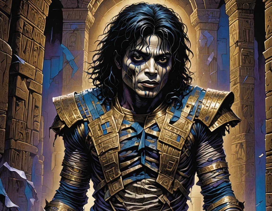 Michael Jackson as The Mummy in Comic Book Art