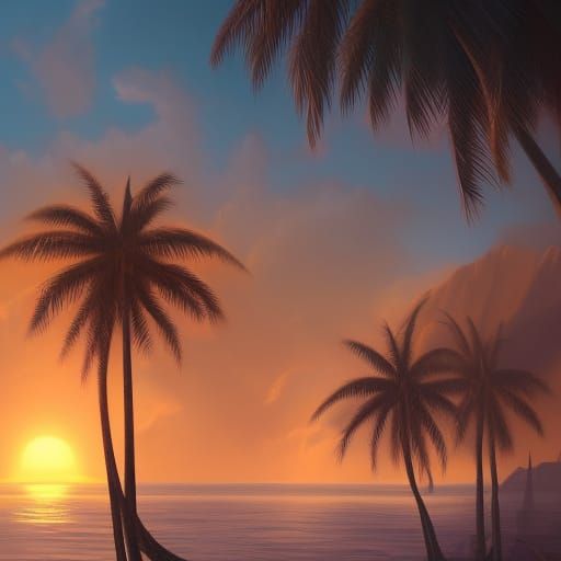 Dolphins at Sunset: Fantasy Concept Art in Deep Color