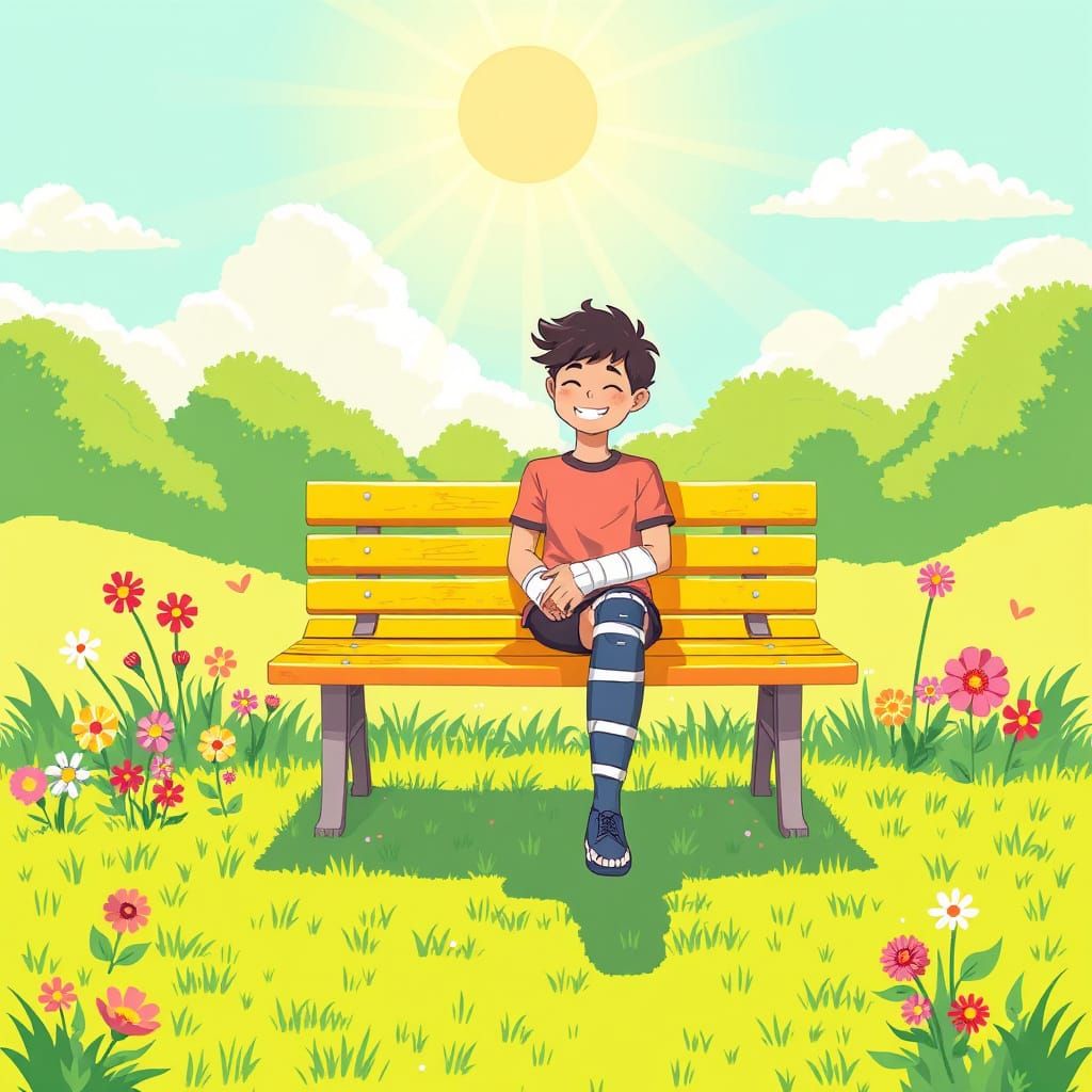 Whimsical Pixel Art Scene of Hope and Recovery