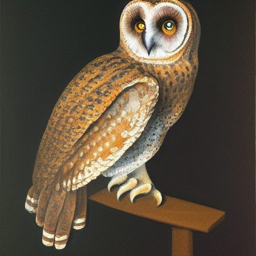 Owl in Abstract Expressionist Style