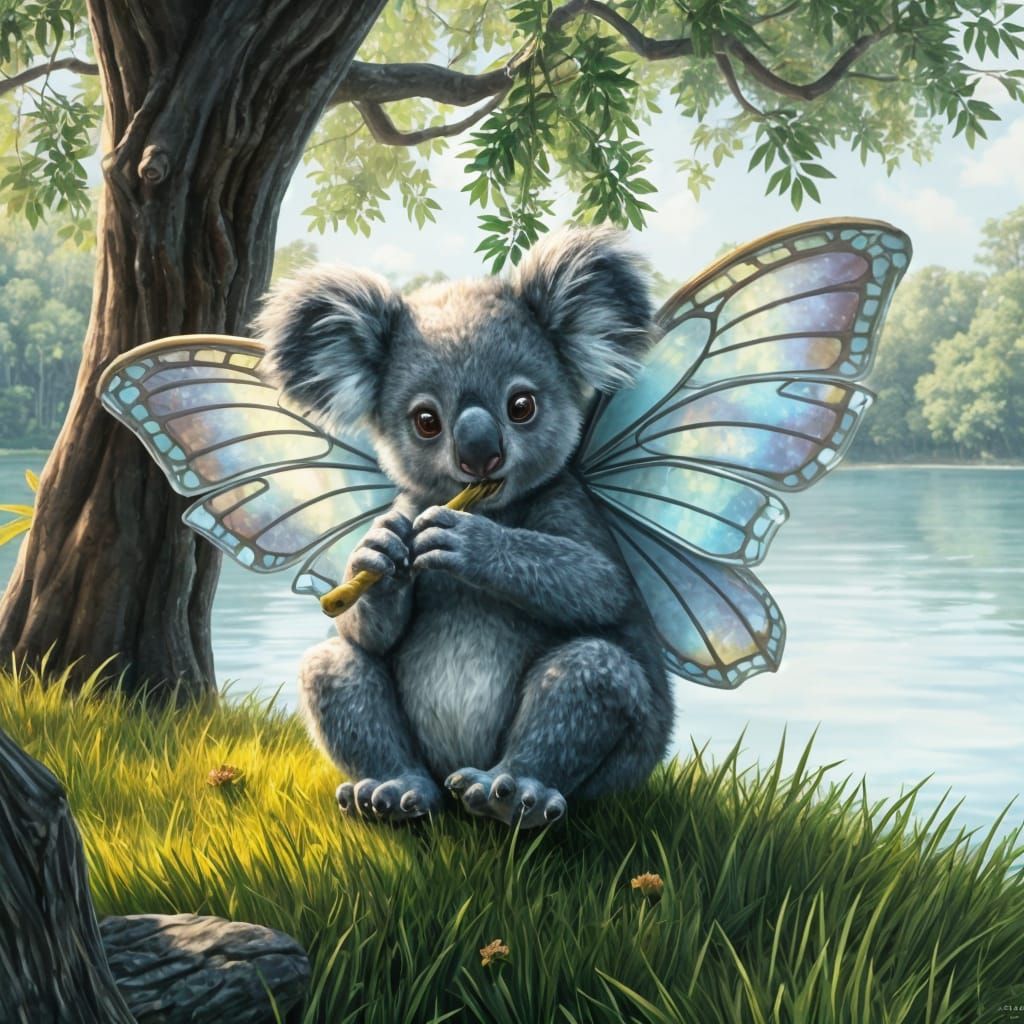 Flying Koala Hybrid Soars Over Serene Lake