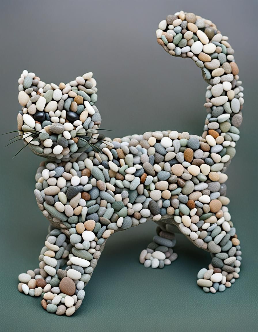 Pebble Cat: A Stone Sculpture