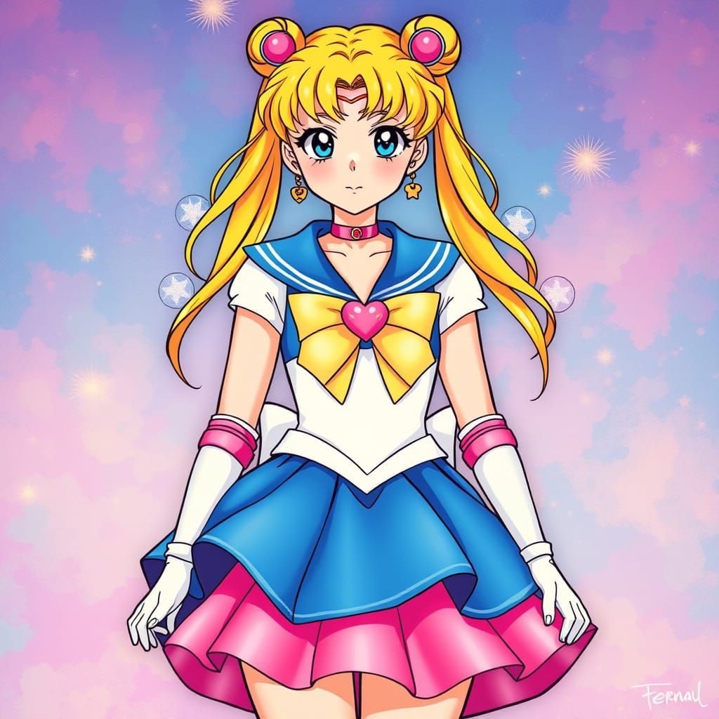 Eternal Sailor Moon in Pop Impressionism Style