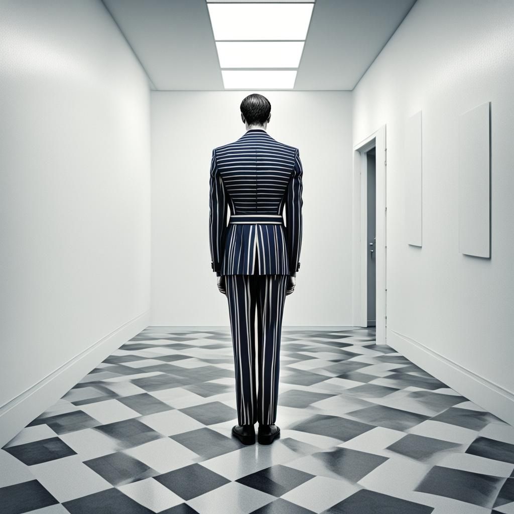 Surreal Liminal Art: Man in Uncanny Valley