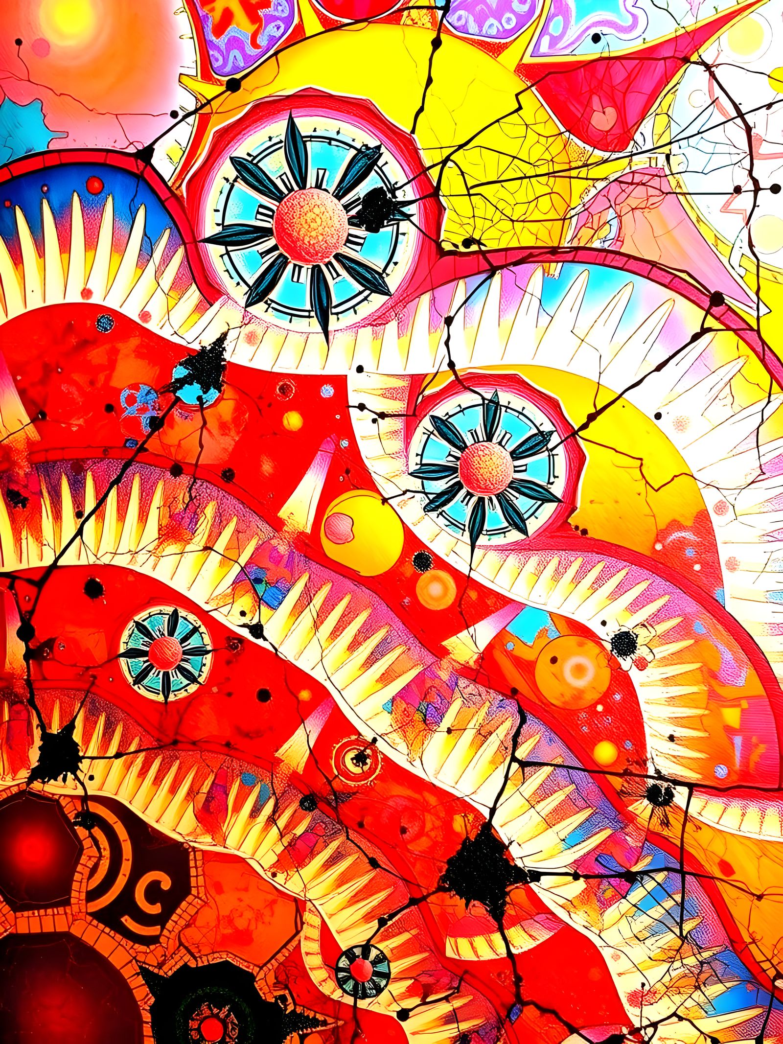 Abstract Fractal Architecture with Luminous, Curving Forms