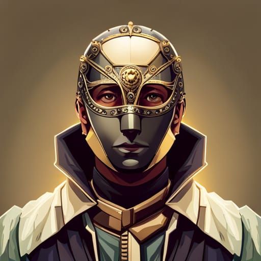 Man in Iron Mask: Geometric Digital Art