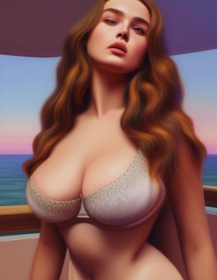 Hyperdetailed Pin Up of Danielle Rose Russell in 8K