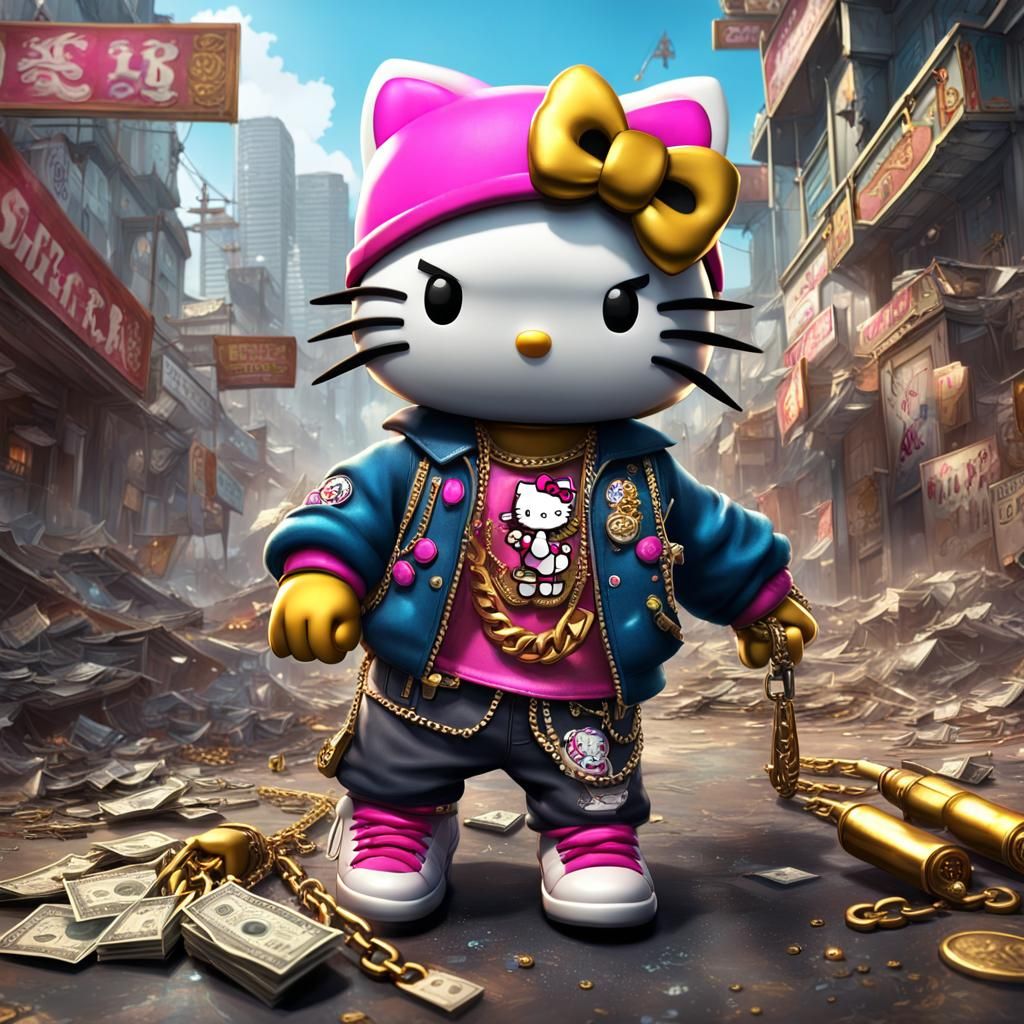 Hello Kitty as a Thug: Gangster Art