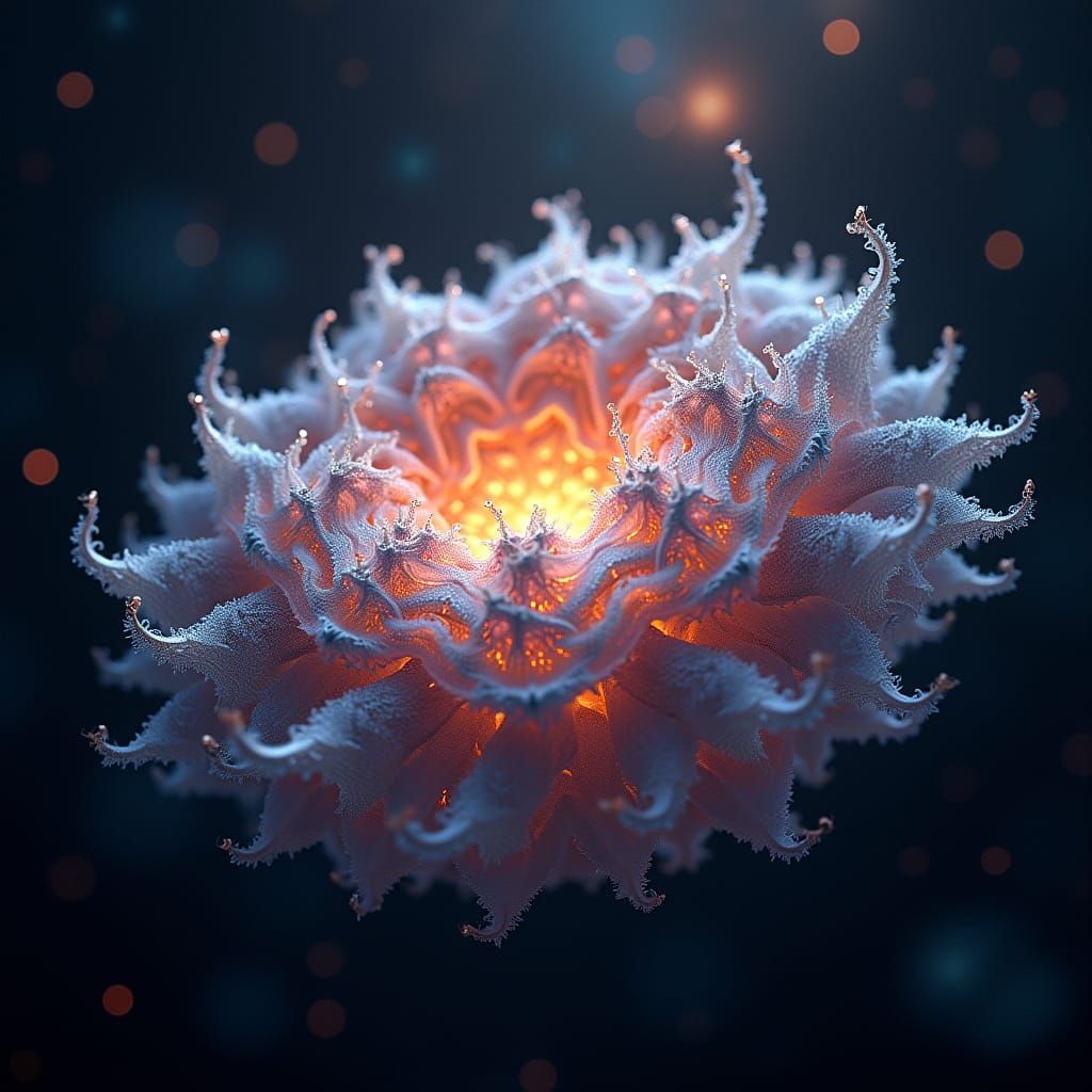 Iridescent Mandelbrot Fractal in Starry Universe