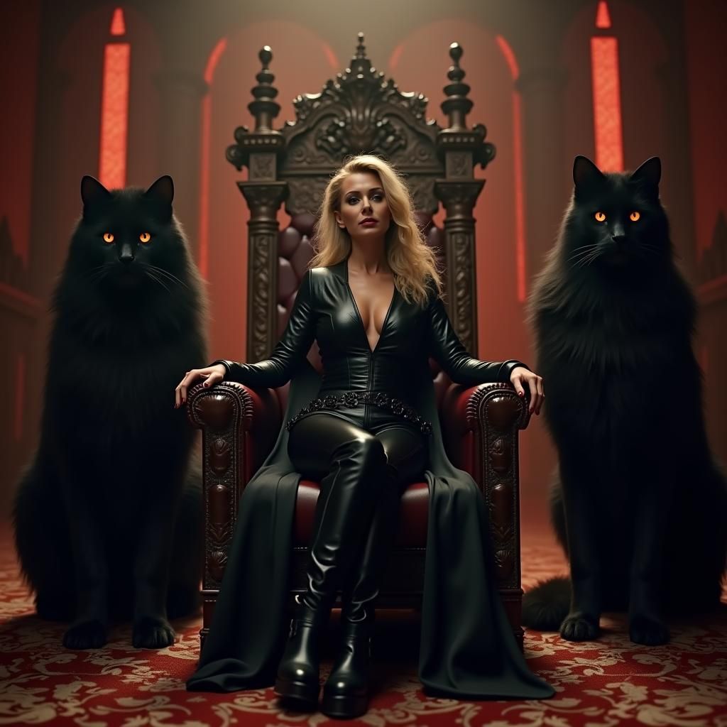 Carol Vorderman on Throne with Basilisks