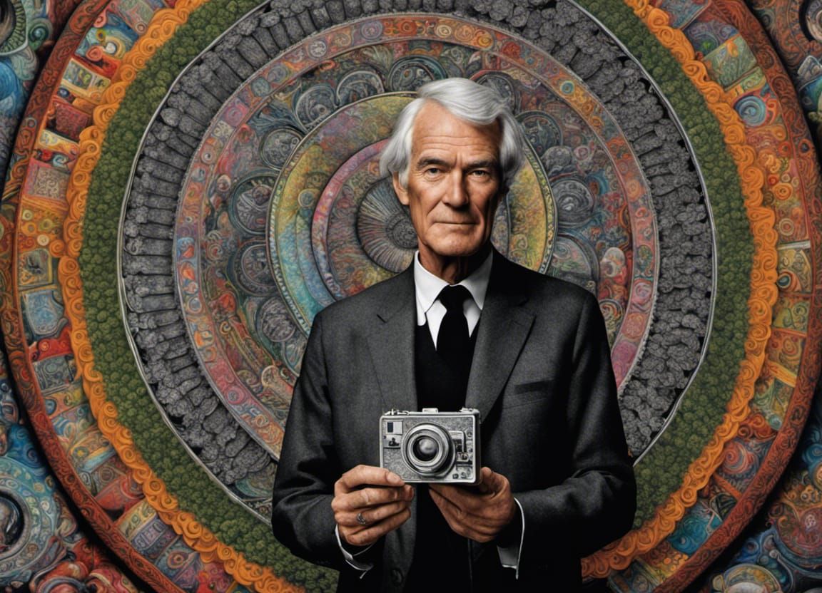 Timothy Leary, with camera