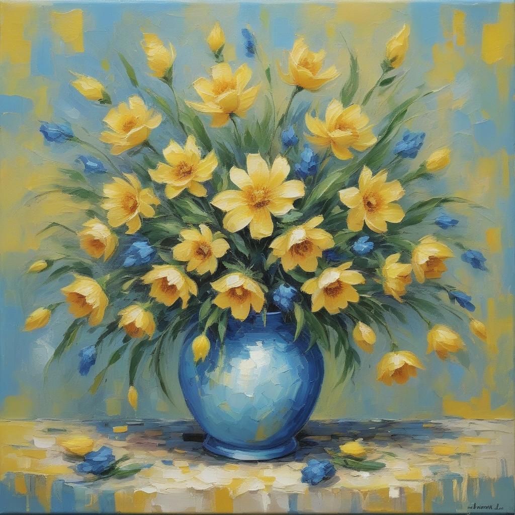 Blue and yellow simple elegance