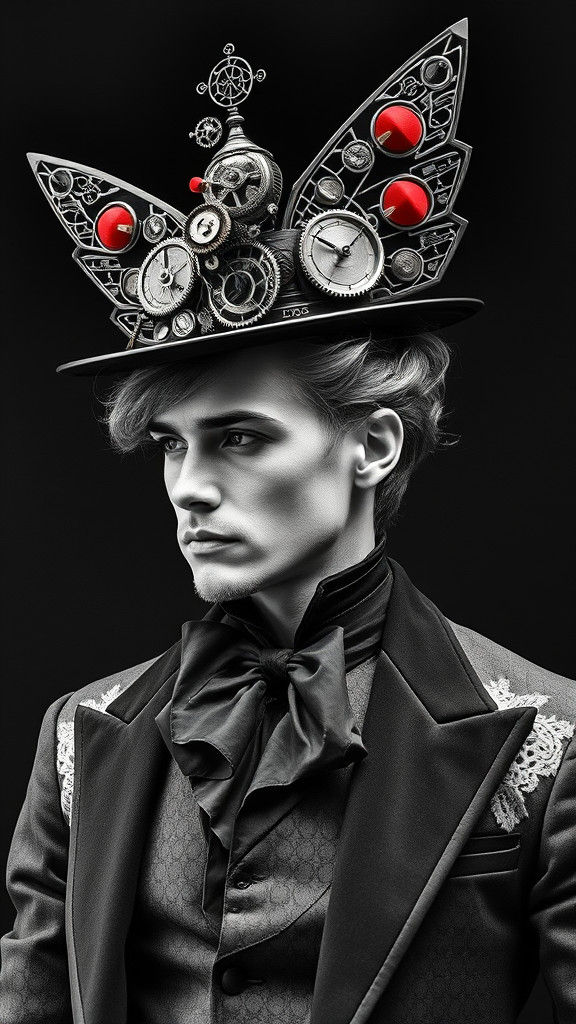 Steampunk Supermodel in Dada-Inspired Photogram