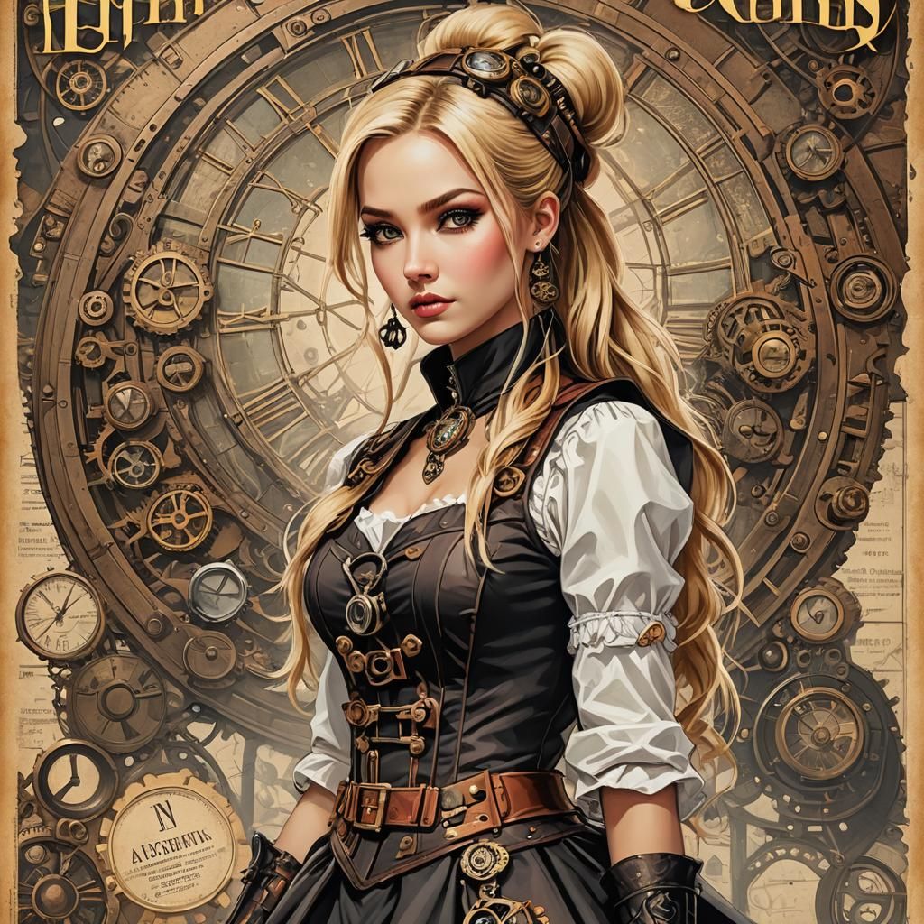 Steampunk Girl on Fashion Magazine Cover