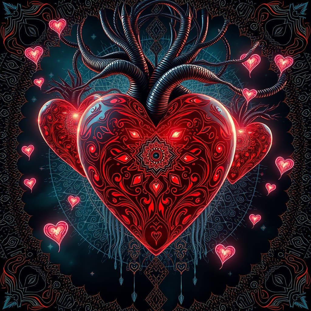 Epic Cyberpunk Zentangle Motif in Stunning Digital Detail