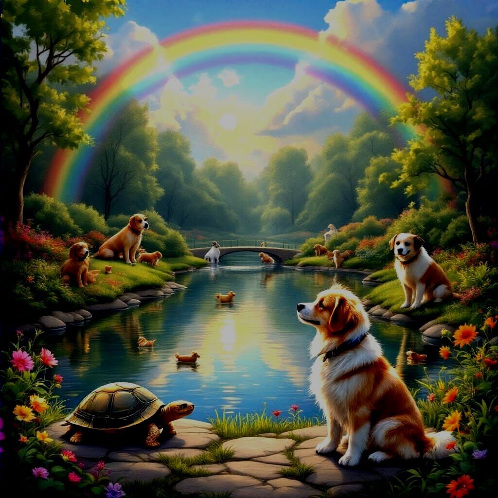 Animals Await at the Rainbow Bridge