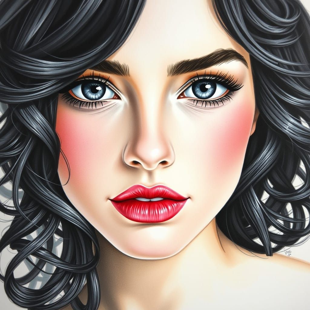 Elegant Watercolor Portrait of a Woman