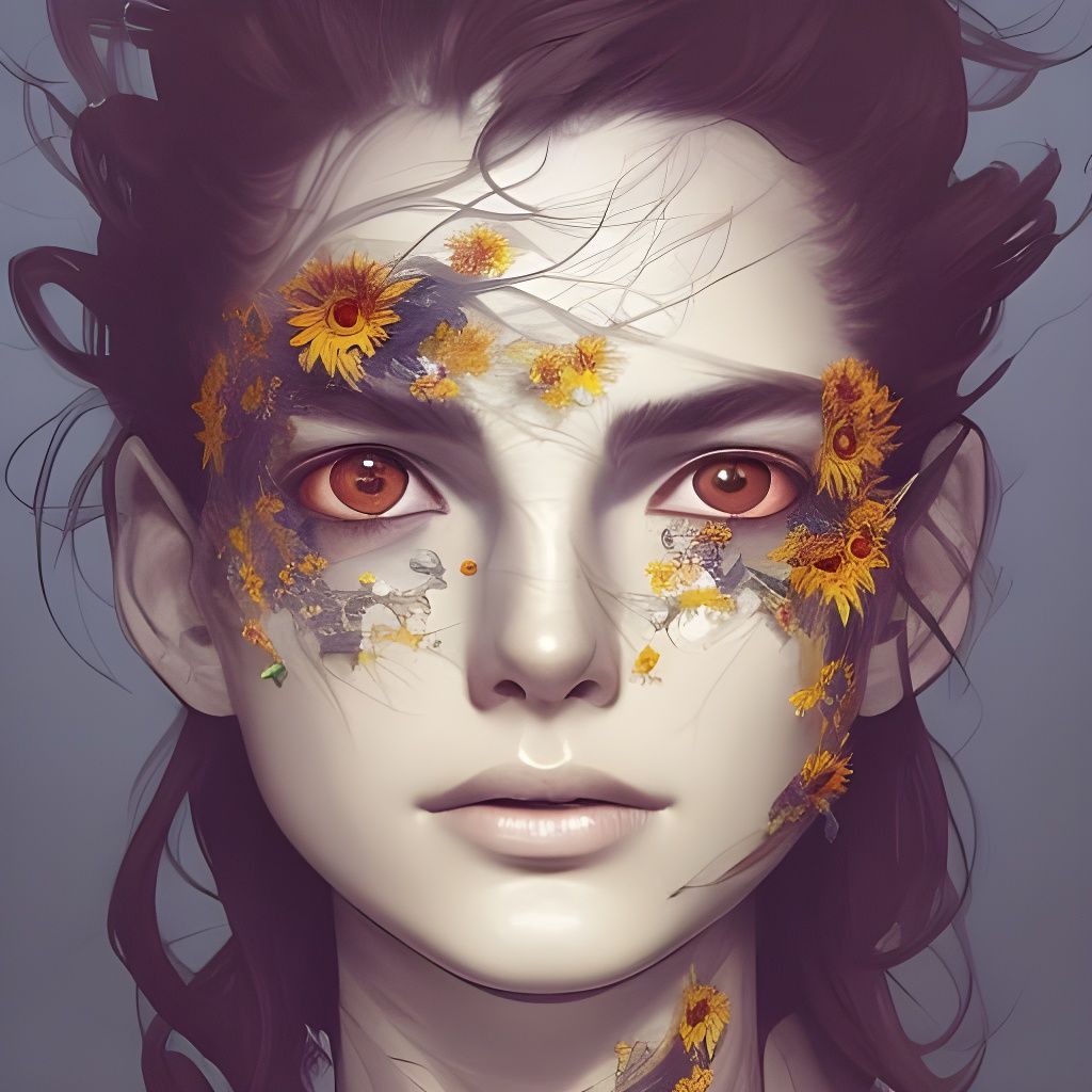 Hyperdetailed Sunflower Monster Portrait in Unreal Engine 5