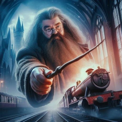 Magical Wizard Hagrid Returns to His Trusty Wand