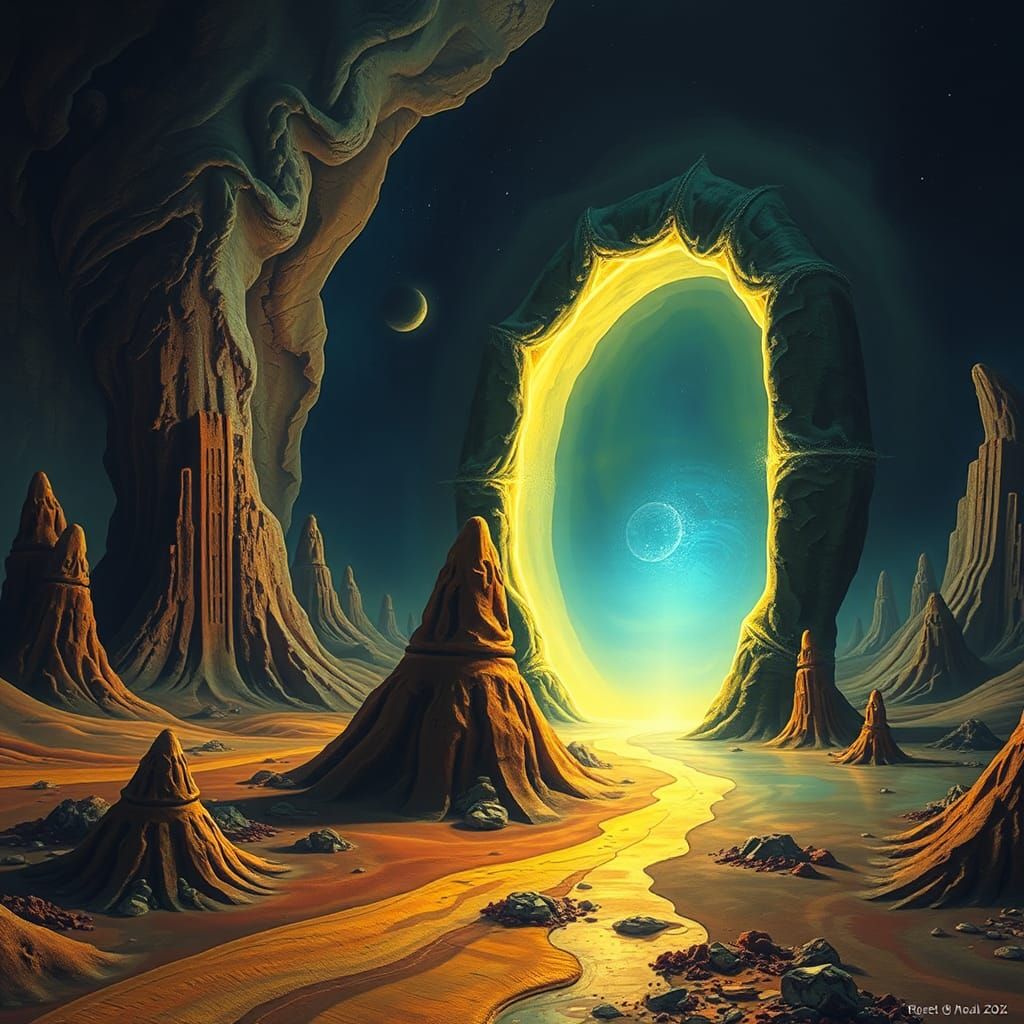 Surreal Portal in Dreamlike Landscape