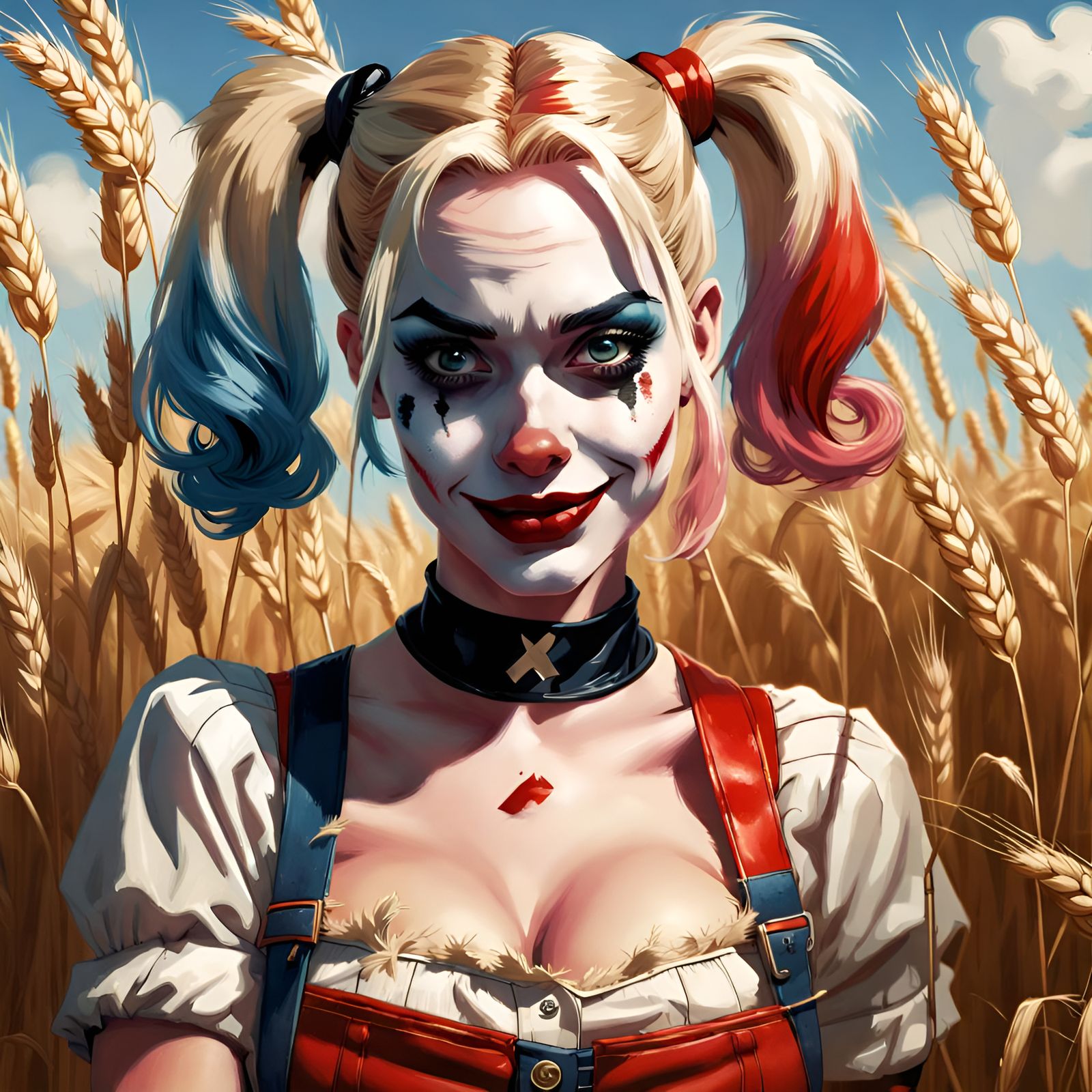 Harley Quinn Portrait in Pin-Up Style