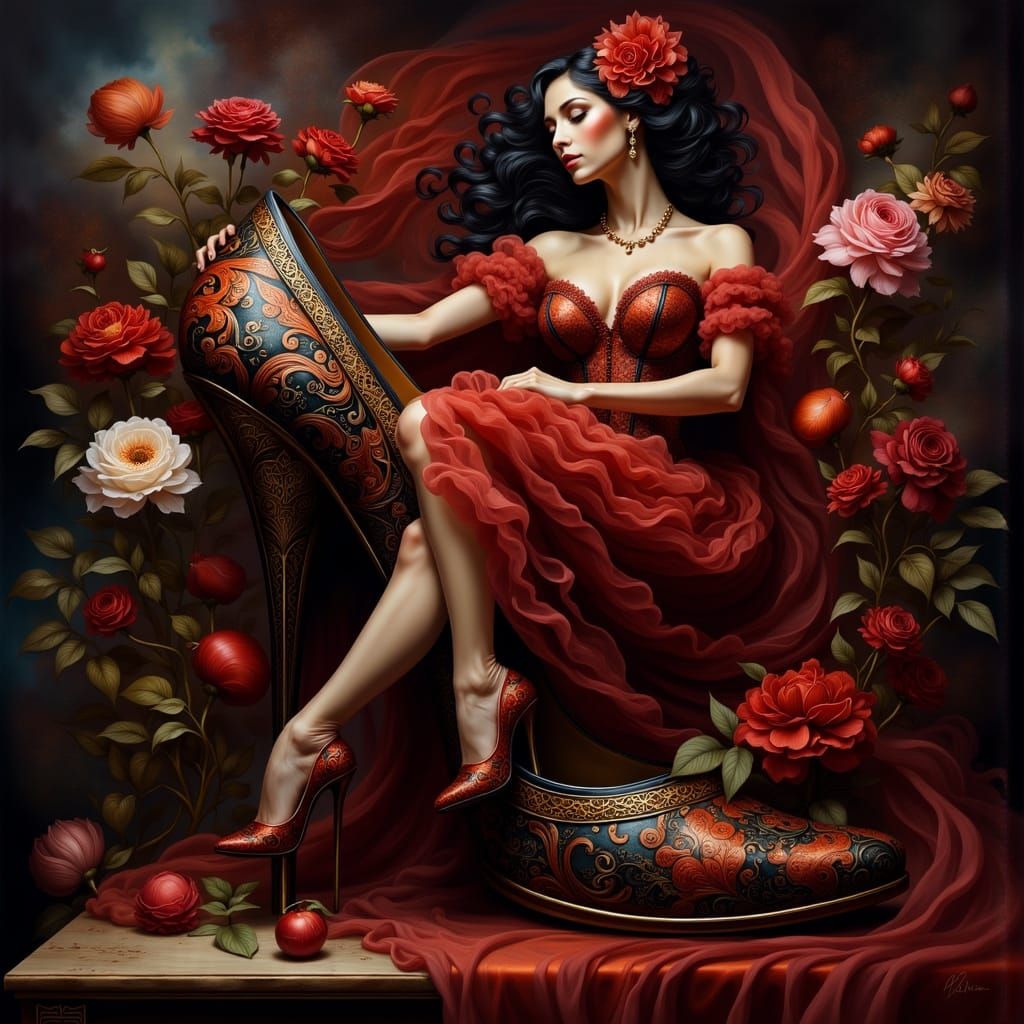 Elegant Flamenco Dancer on Vintage Heel