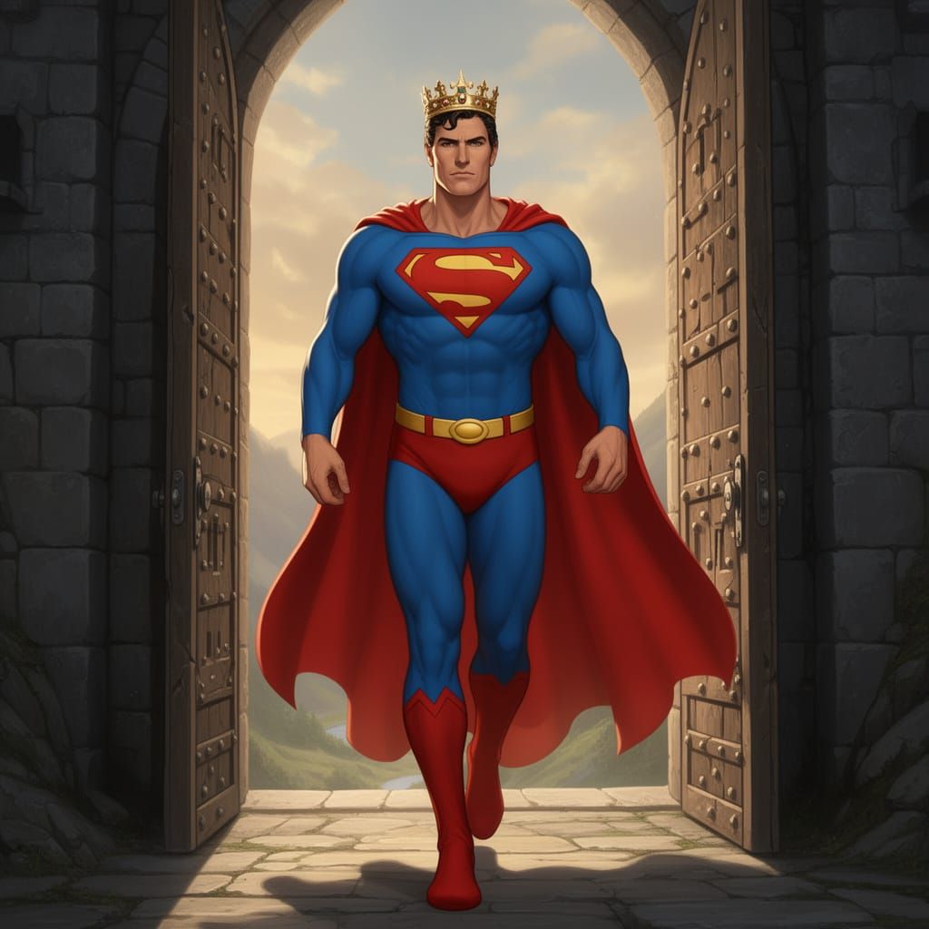 Superman Emerges Royal from Castle