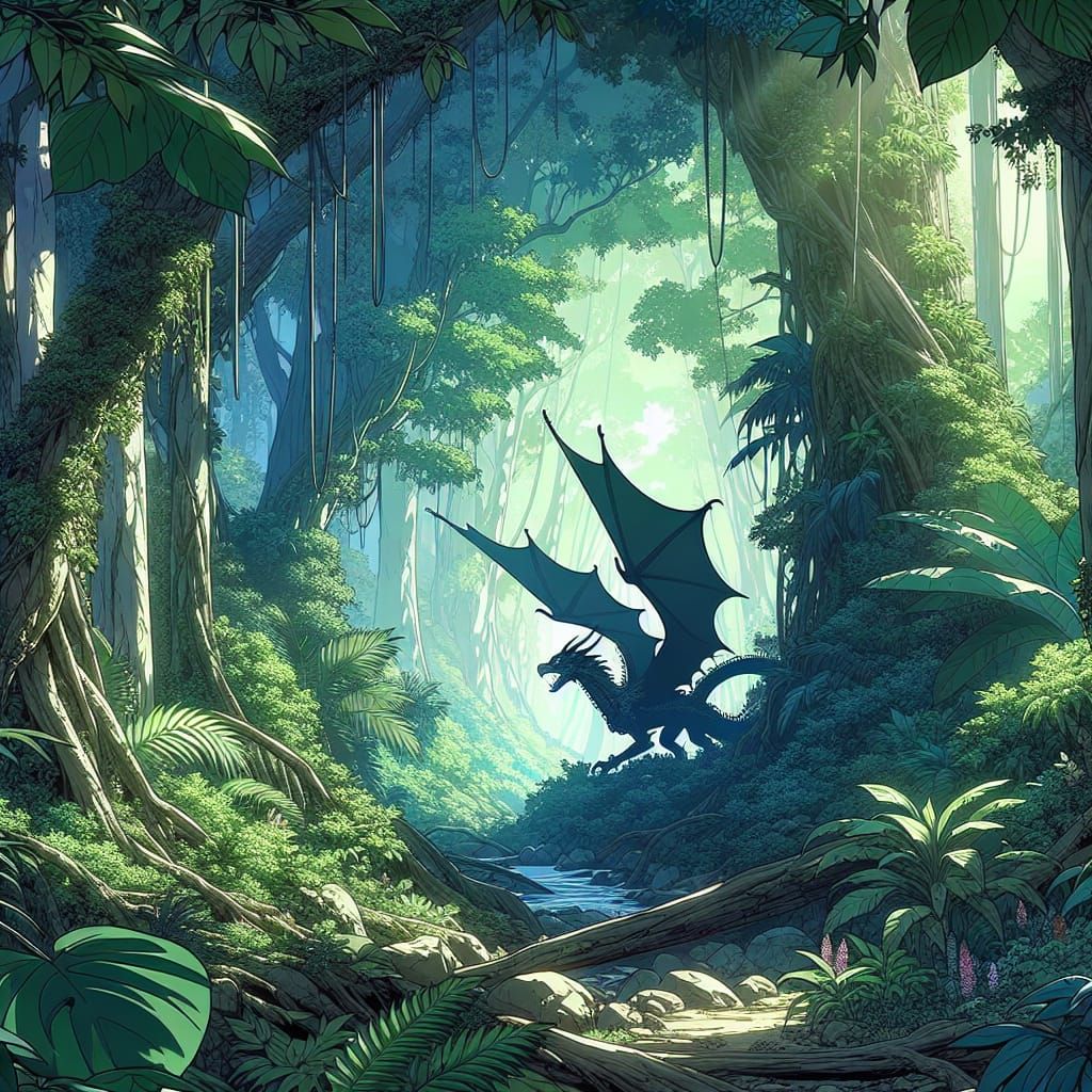 Dragon Concealed in Amazon Jungle, Anime Style