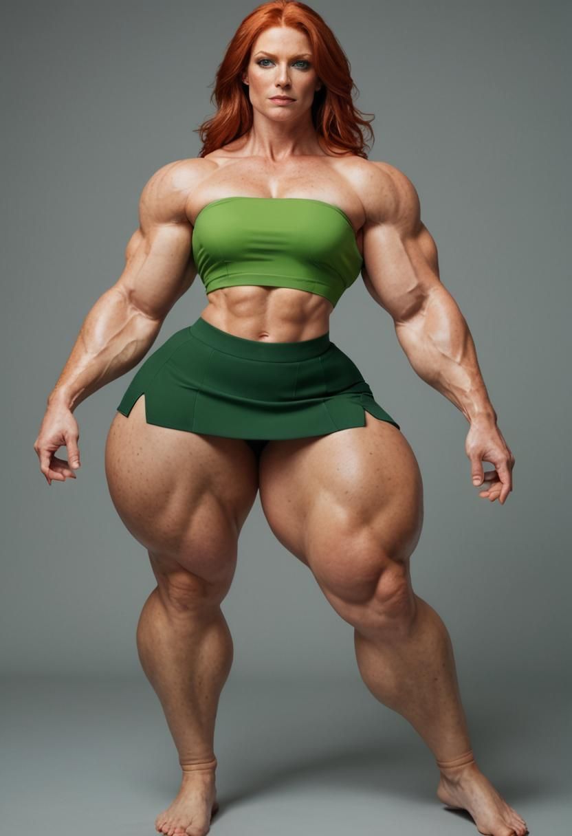 Confident Redhead Woman in Hyper-Realistic Photography