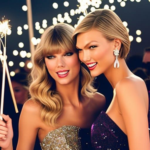 Women Holding Sparklers with Dynamic Lighting