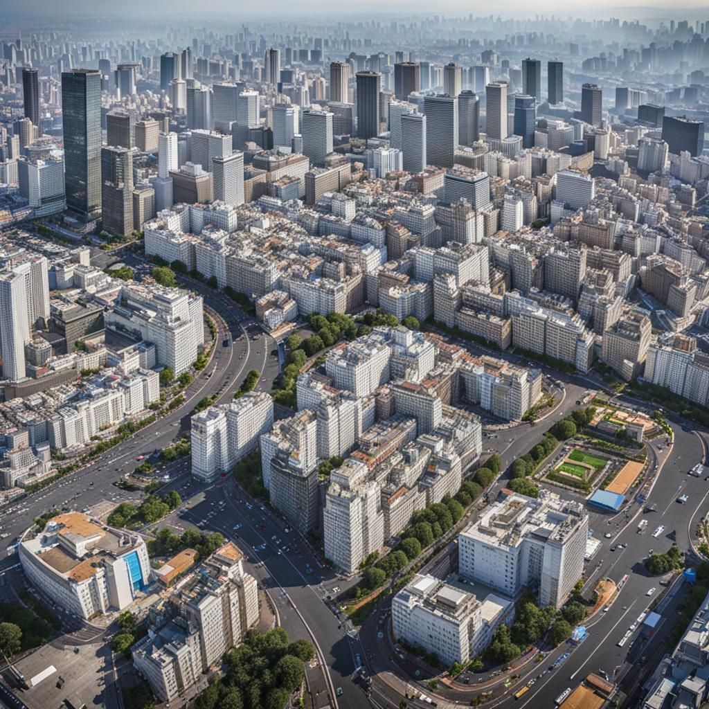 Panoramic Cityscape from Above