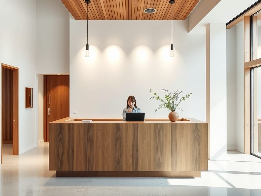 Minimalist Reception Area in Scandinavian Style