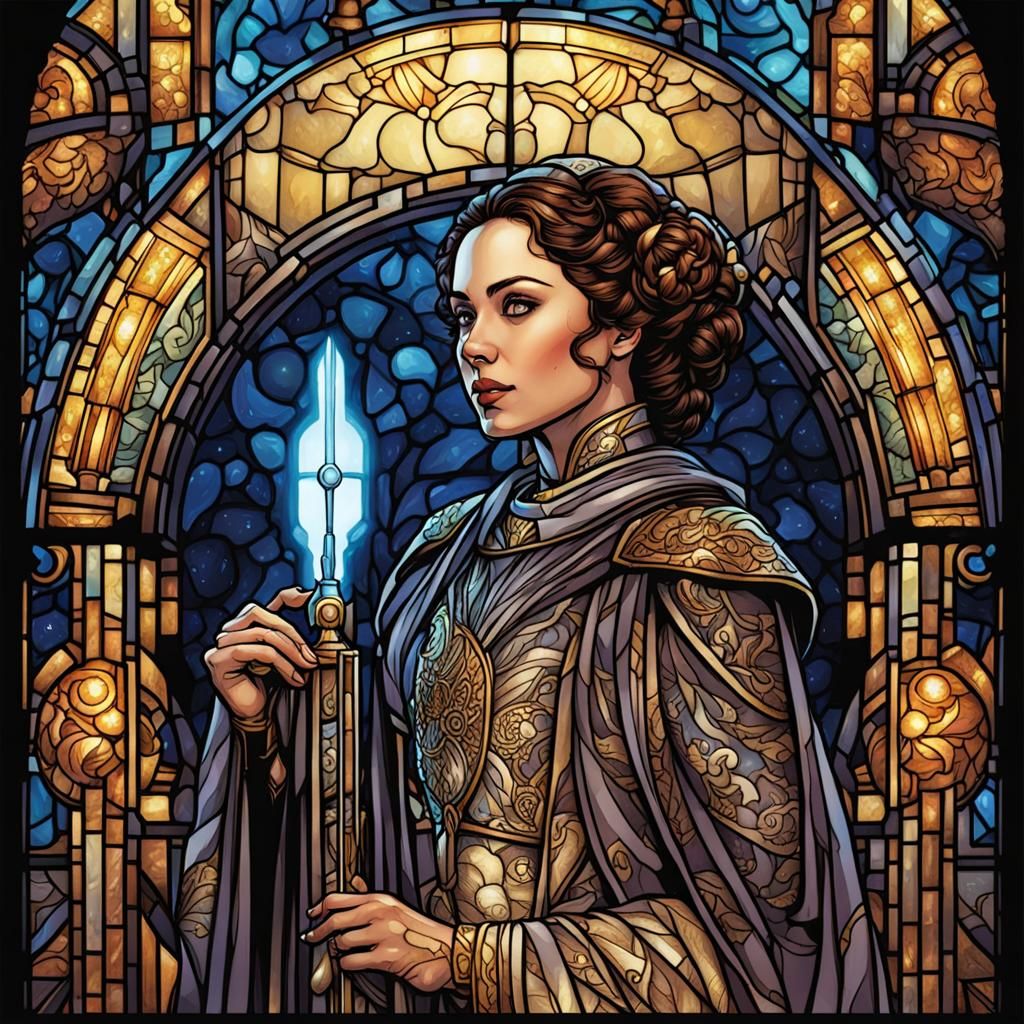 padme amidala, stained glass