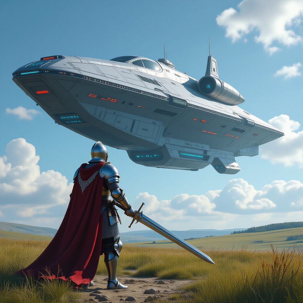 Knight vs Spaceship: A Medieval Sci-Fi Showdown