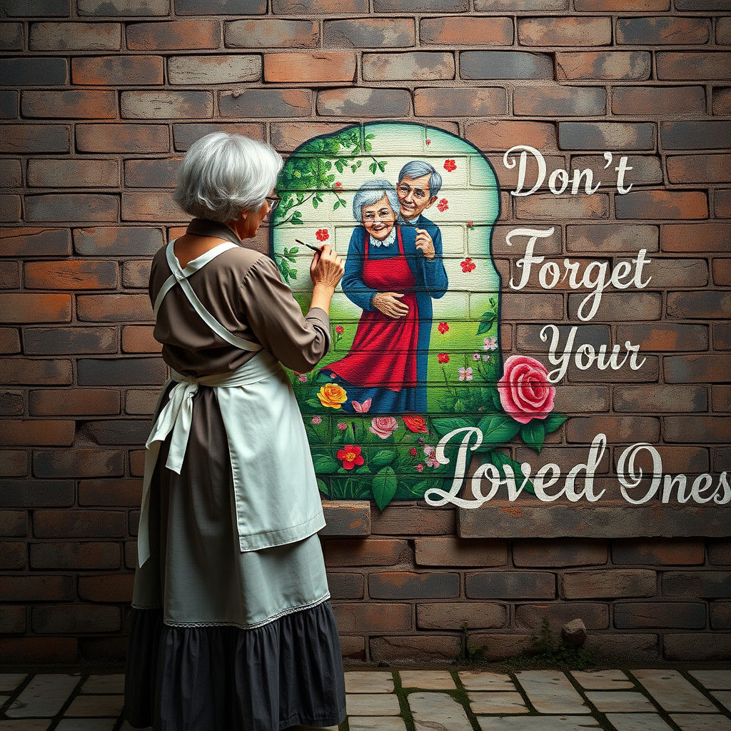 Elderly Woman's Mural: A Wistful Fantasy