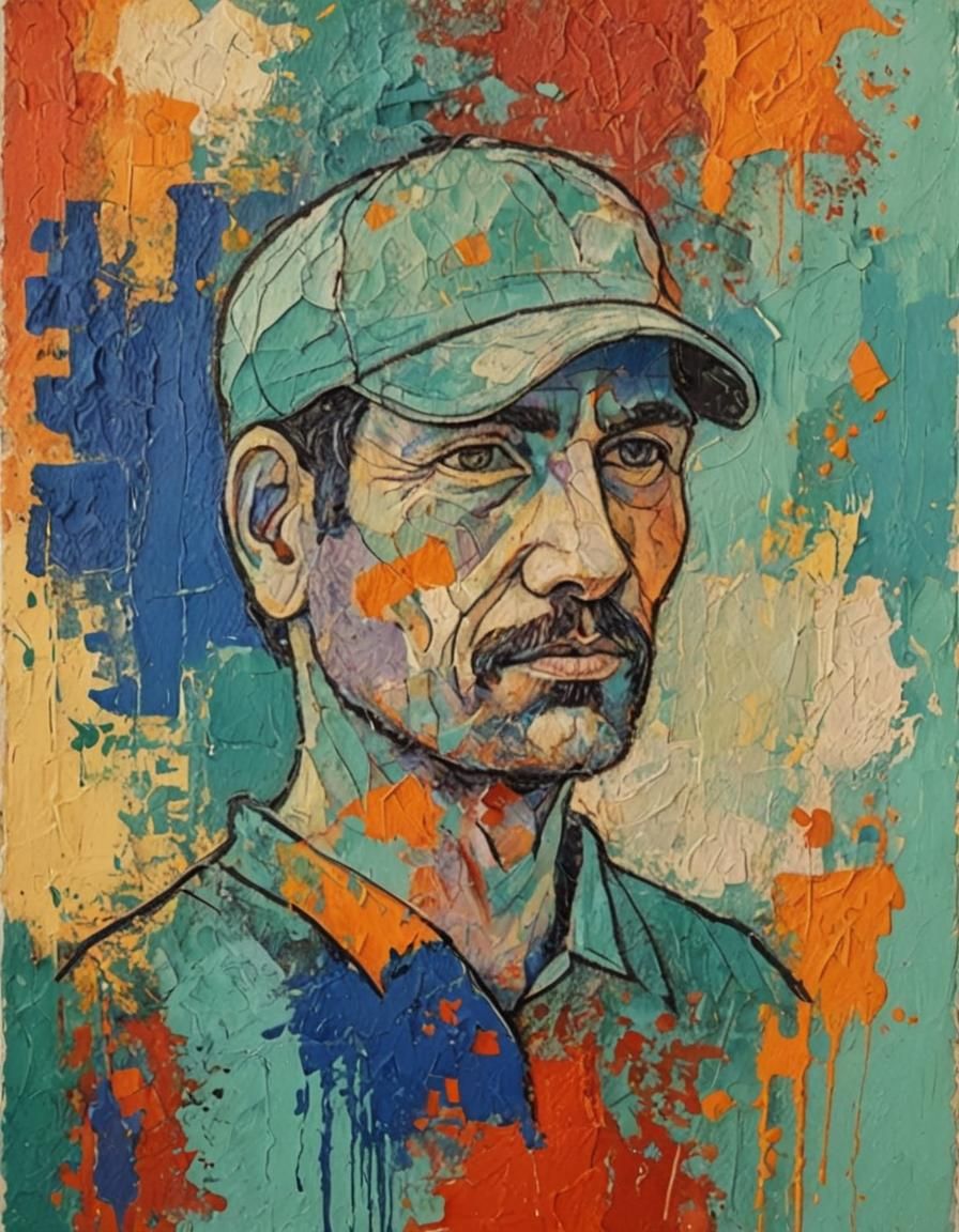 Abstract Art with Complementary Colors and Fine Details