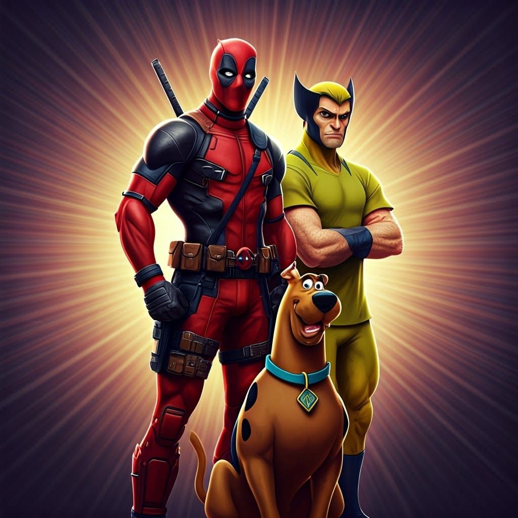 Deadpool, Shaggerine  & Scooby-Doo