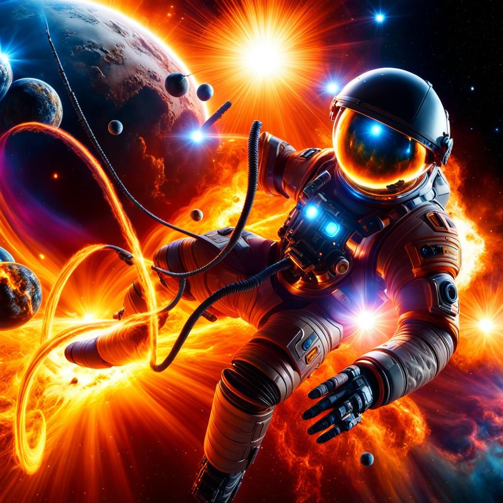 Vivid Supernova Explosion Near Planets in Space