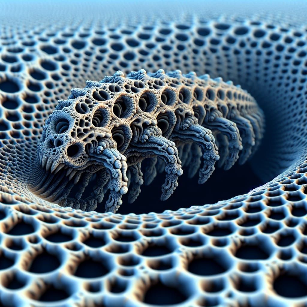 Microscopic Creature in Dimensional Rift Optical Illusion