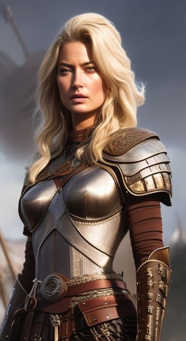 Ciri in Intricate Armor: Hyperrealistic Digital Illustration