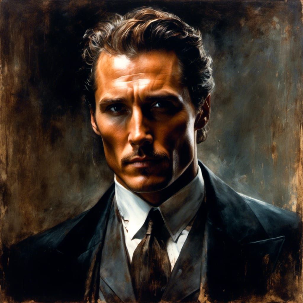 Elegant Noir Portrait of Mobster in London