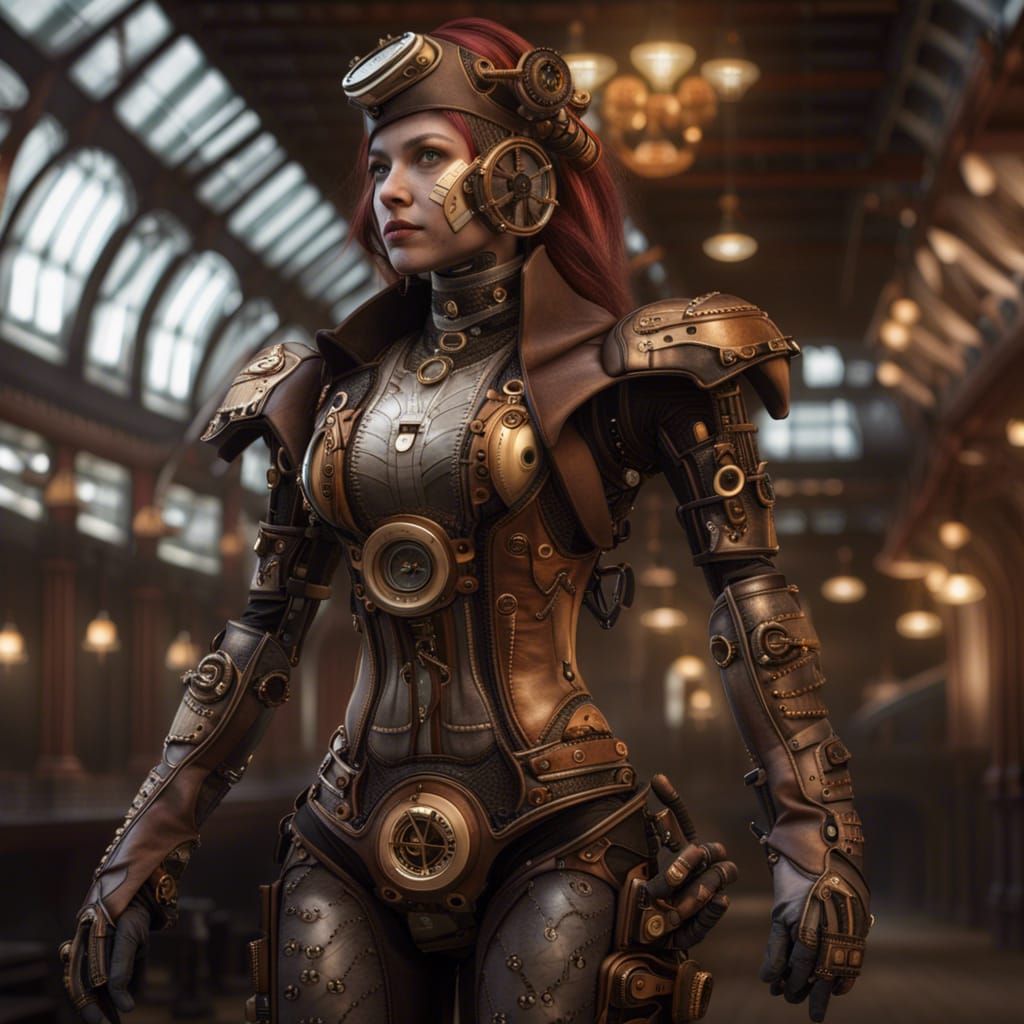 Photorealistic Steampunk Cyborg, Ultra Detailed
