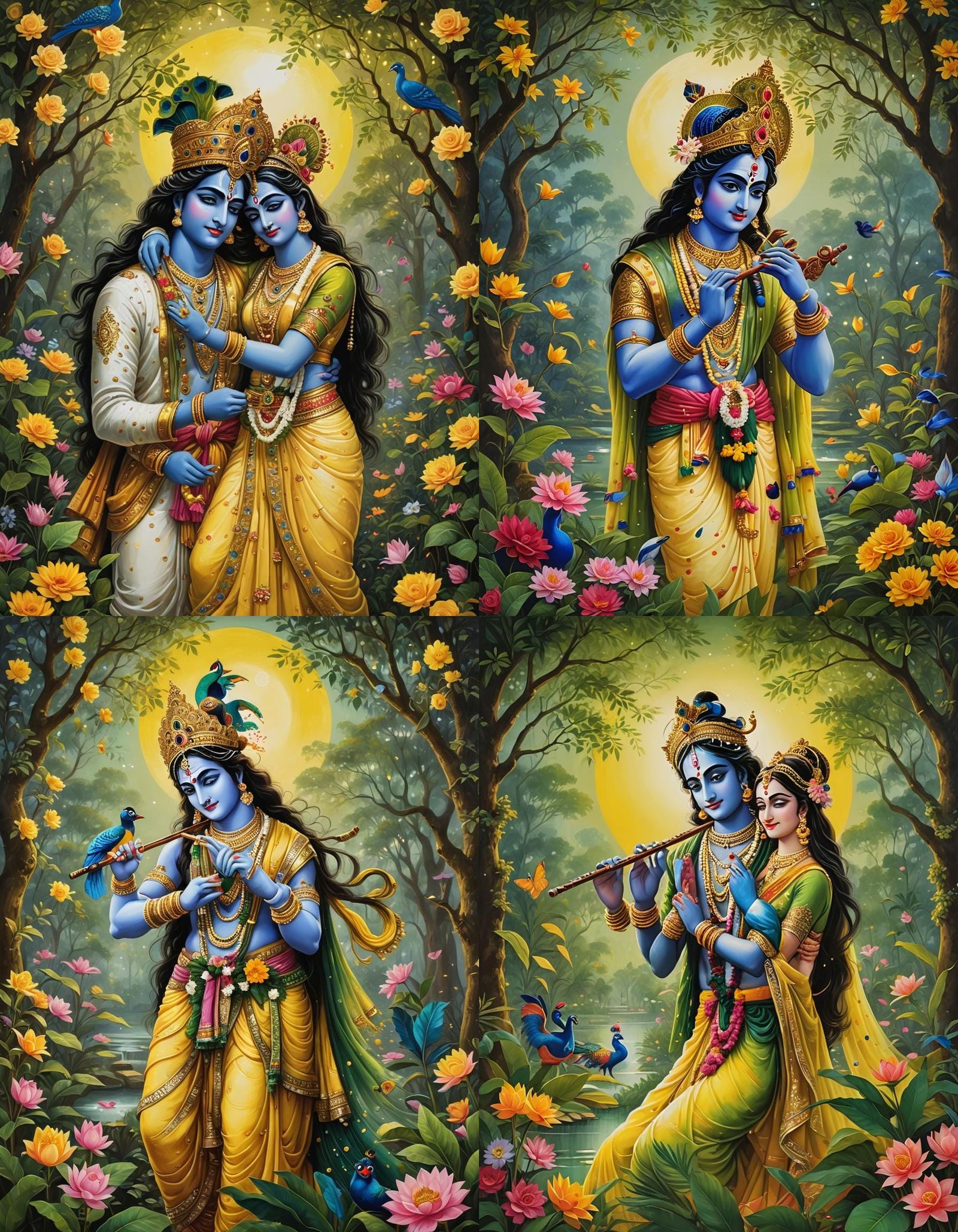 Krishna and Radha's Divine Love in Vrindavan