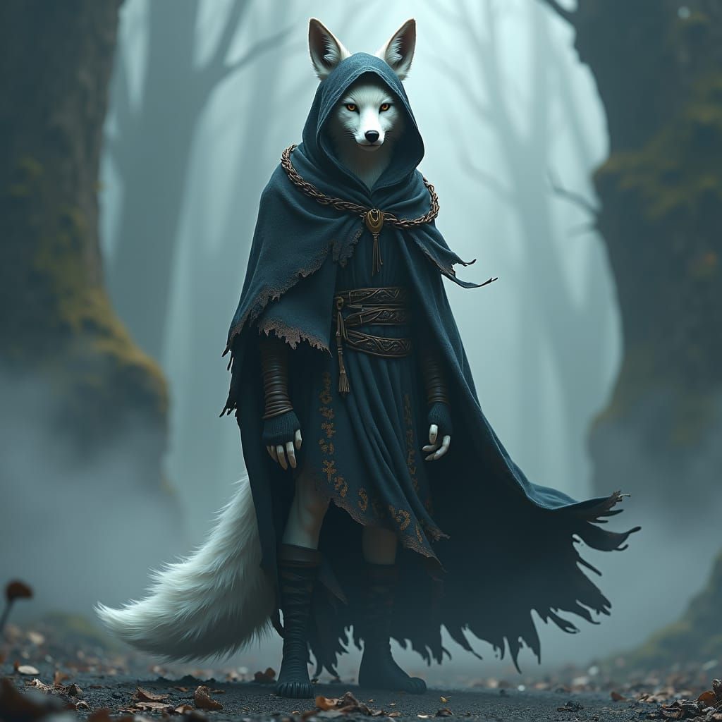 Mystical Fox Hero in Misty Realm